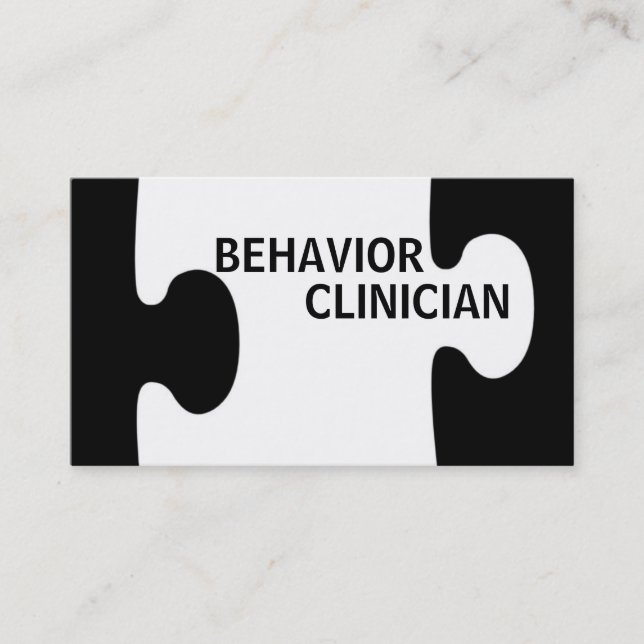 Behavior Clinician Puzzle Piece Business Card (Front)