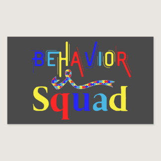 Behavior Squad April Autism Awarenes Behavior Tech Rectangular Sticker