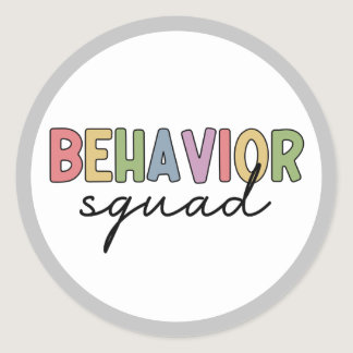 Behavior Squad | Behavior Therapist ABA Therapist Classic Round Sticker