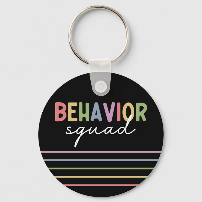 Behavior Squad | Behavior Therapist ABA Therapist Keychain (Front)