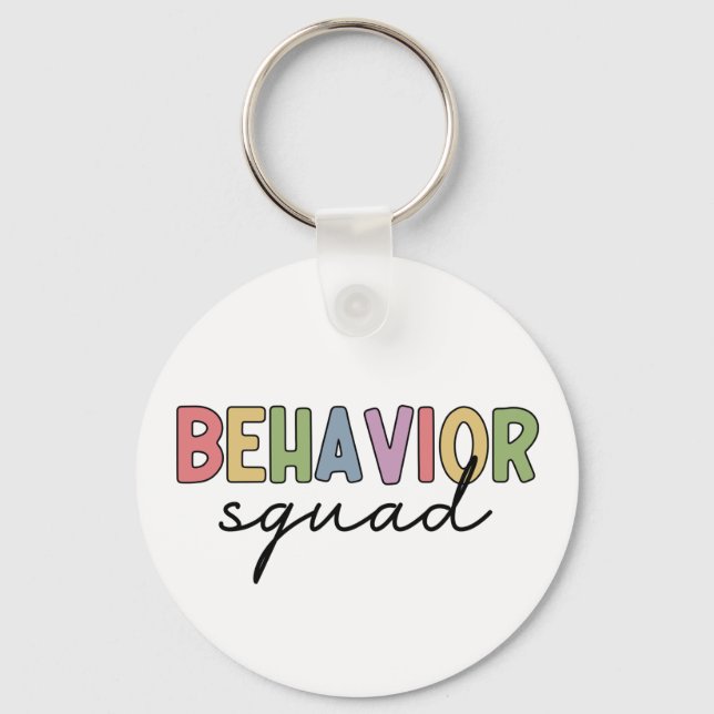 Behavior Squad | Behavior Therapist ABA Therapist Keychain (Front)