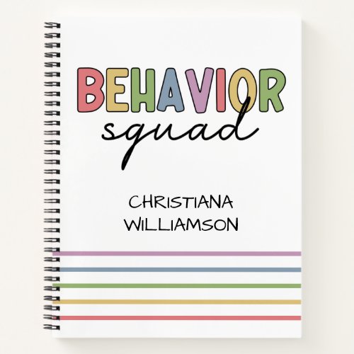 Behavior Squad  Behavior Therapist ABA Therapist Notebook