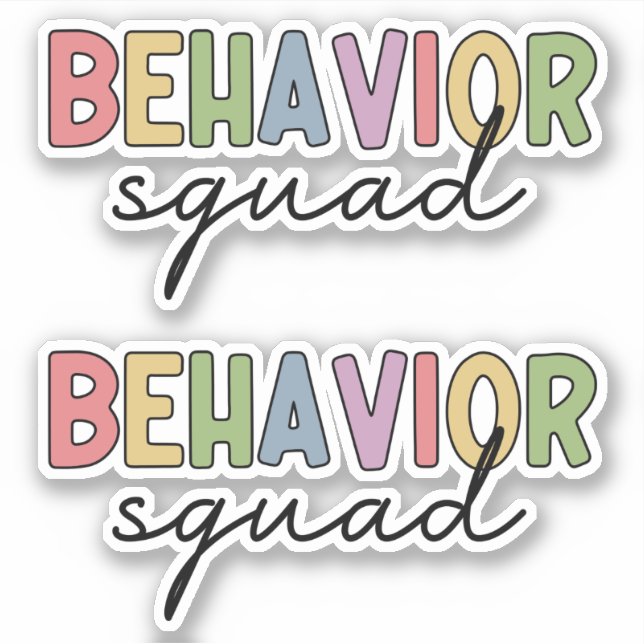 Behavior Squad | Behavior Therapist ABA Therapist Sticker (Front)