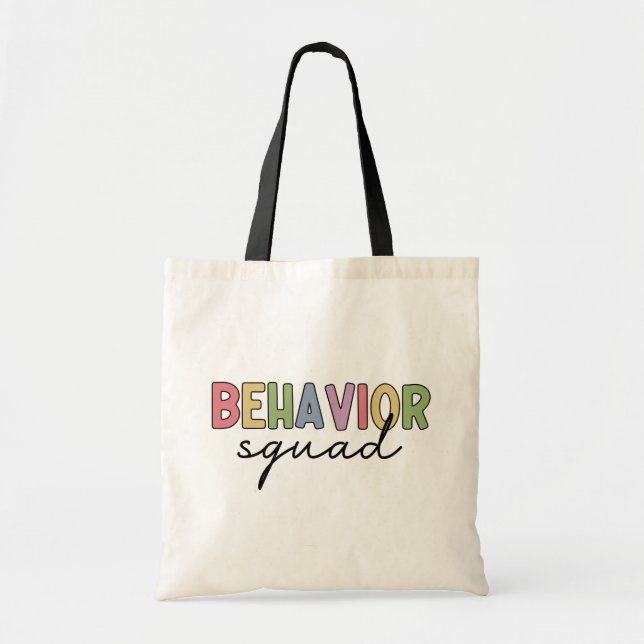 Behavior Squad | Behavior Therapist ABA Therapist Tote Bag (Front)