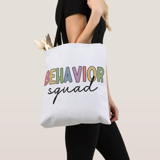 Behavior Squad | Behavior Therapist ABA Therapist Tote Bag (Close Up)
