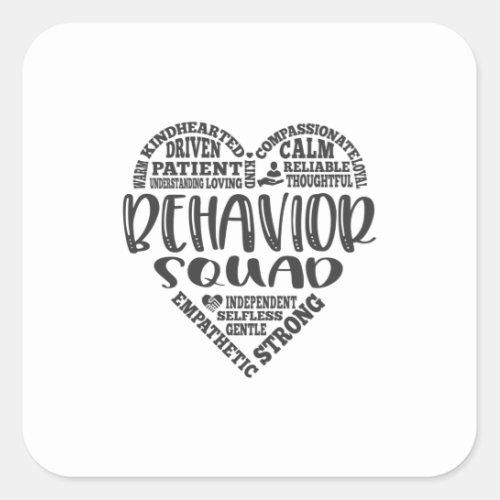 Behavior squad behavioral analyst bcba square sticker