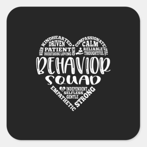 Behavior squad behavioral analyst bcba square sticker