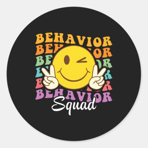 Behavior Squad Rbt Therapy Therapist Behaviour Wav Classic Round Sticker