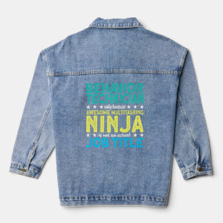Behavior Technician Ninja Aba Therapist Denim Jacket
