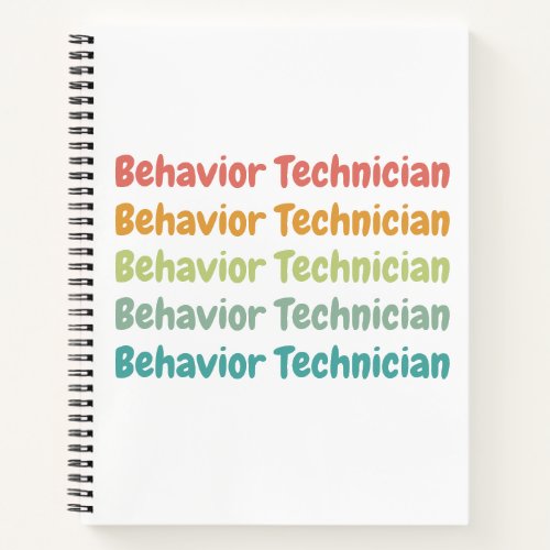 Behavior Technician RBT Behavior Tech Retro Notebook