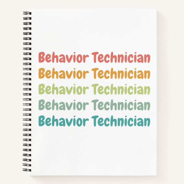 Behavior Technician RBT Behavior Tech Retro Notebook (Front)