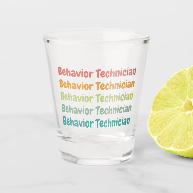 Behavior Technician RBT Behavior Tech Retro Shot Glass (Front)
