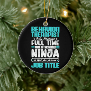Behavior Therapist Job Title Profession Career Ceramic Ornament