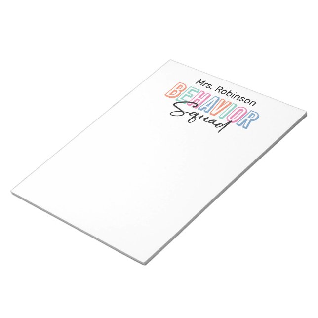 Behavior Therapist Squad Teacher Appreciation  Notepad (Angled)