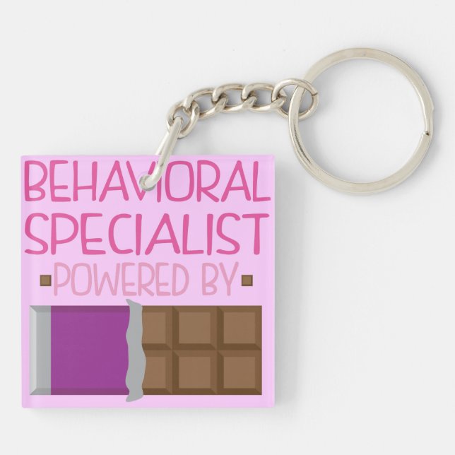 Behavioral Specialist Chocolate Gift for Woman Keychain (Back)