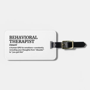 Behavioral Therapist Travel Tag Funny Definition