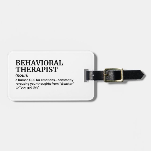 Behavioral Therapist Travel Tag Funny Definition (Front Horizontal)