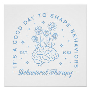 Behavioral therapy therapist blue aesthetic poster