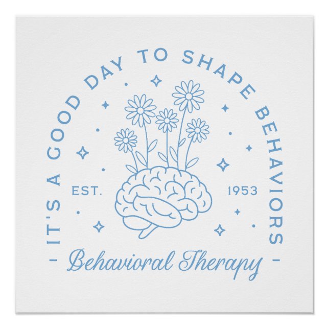 Behavioral therapy therapist blue aesthetic poster (Front)