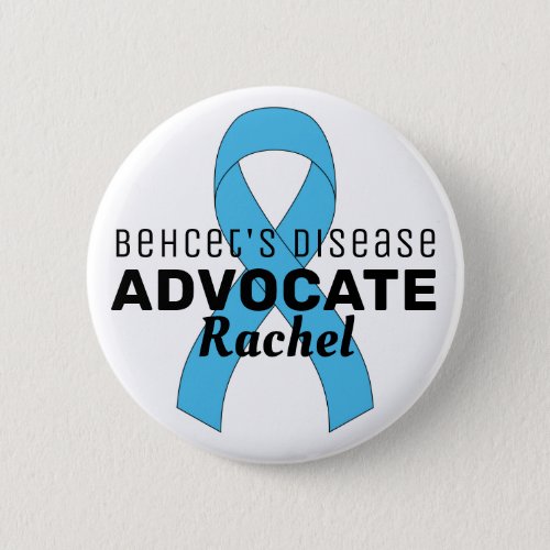 Behcets Disease Advocate Ribbon White Button