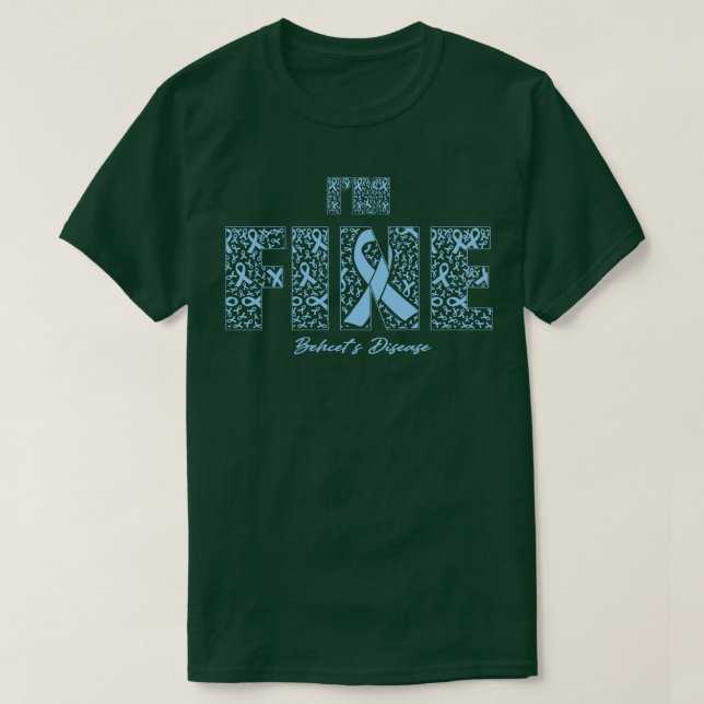 Behcets Disease Awareness Fine Ribbons In This Fam T-Shirt (Design Front)