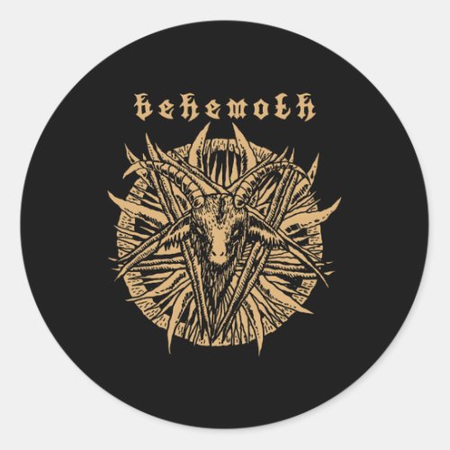 Behemoth Goat Pentagram Skull By Kraftd Classic Round Sticker
