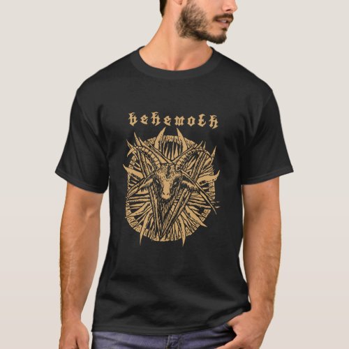 Behemoth Goat Pentagram Skull By Kraftd T_Shirt