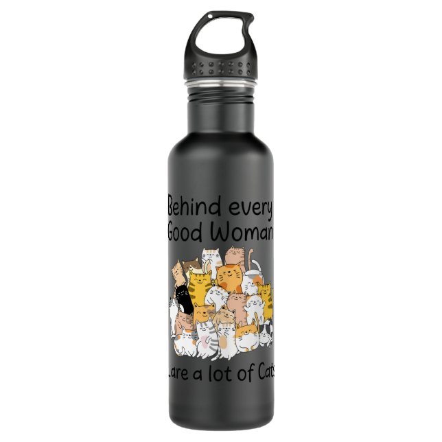 Behind Alot off Cats  Stainless Steel Water Bottle (Front)