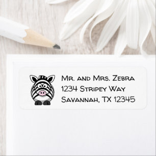 Behind Bars Zebra – Funny Cartoon Animal Pun Label