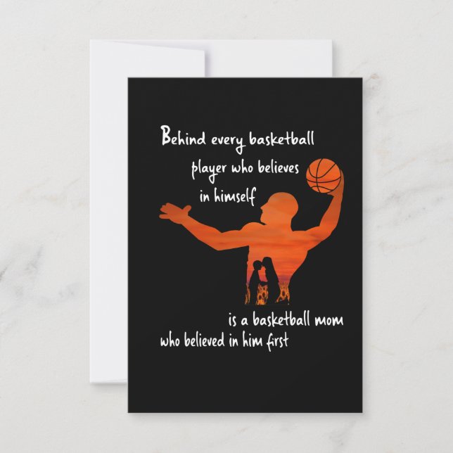 Behind Every Basketball Player Mom Who Believed Thank You Card (Front)