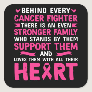 Behind every cancer fighter there is stronger square sticker