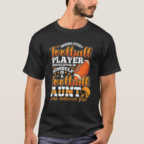 Behind Every Football Aunt Auntie Womens T_Shirt