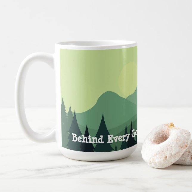 Behind every good kid is a great mom coffee mug (With Donut)