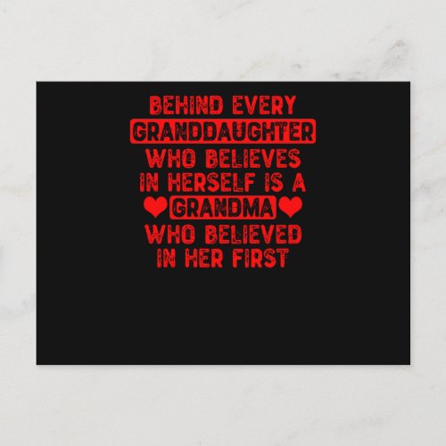 Behind Every Granddaughter _ Quote Postcard