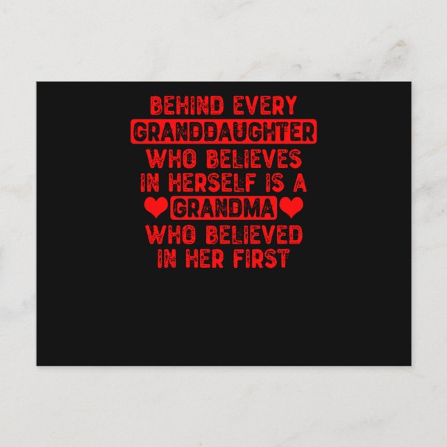 Behind Every Granddaughter - Quote Postcard (Front)