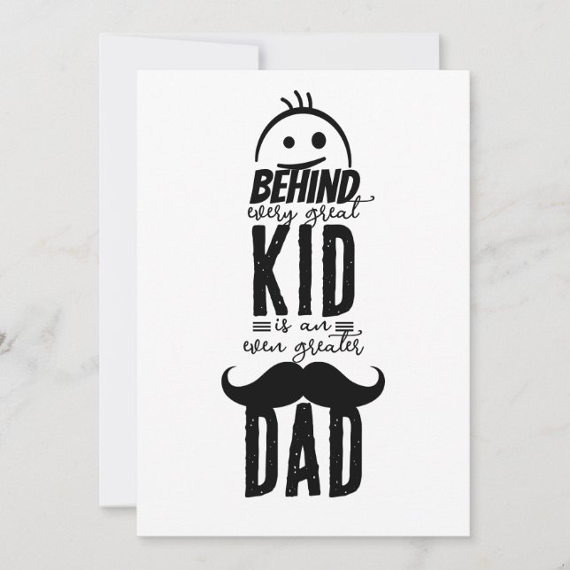 Behind Every Great Kid: Father's Day Holiday Card (Front)
