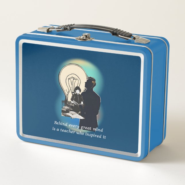 Behind Every Great Mind Is A Teacher Who Inspired  Metal Lunch Box (Front)