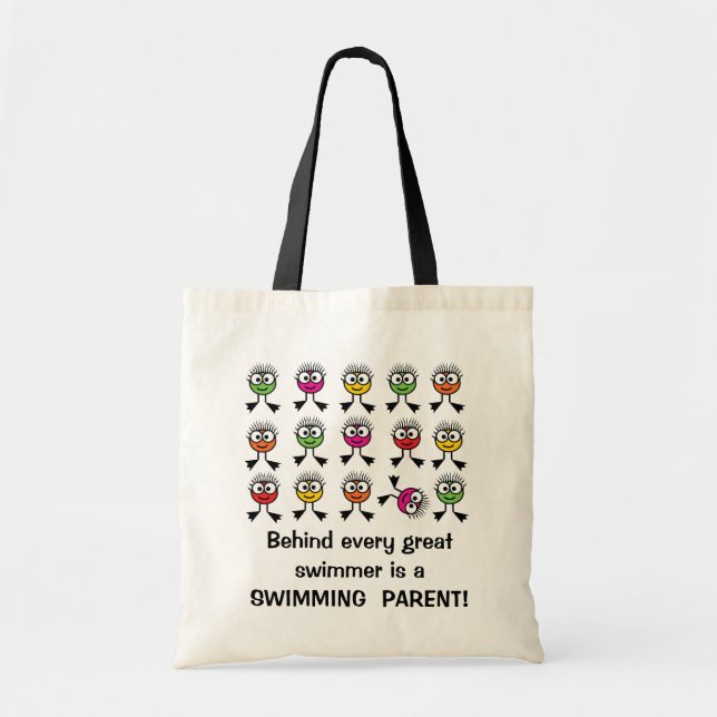 Behind every great swimmer is a SWIMMING PARENT Tote Bag (Front)