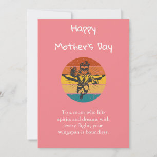 Behind every Pilot,Minimalist,Retro, Mother’s Day Holiday Card