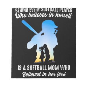 Behind Every Softball Player Softball Mom Notepad