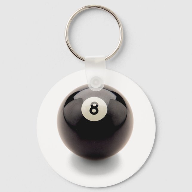 Behind the 8 ball eight pool billiards key chain (Front)