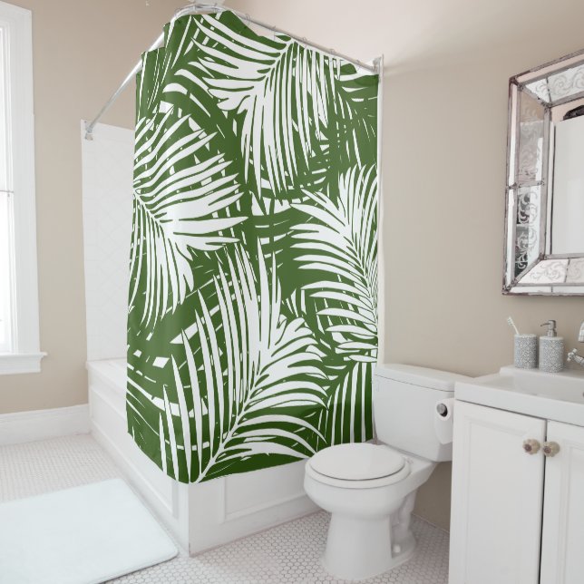 Behind the Palms Shower Curtain (In Situ)
