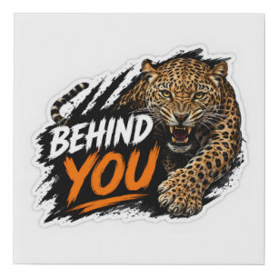 Behind You Leopard Faux Canvas Print