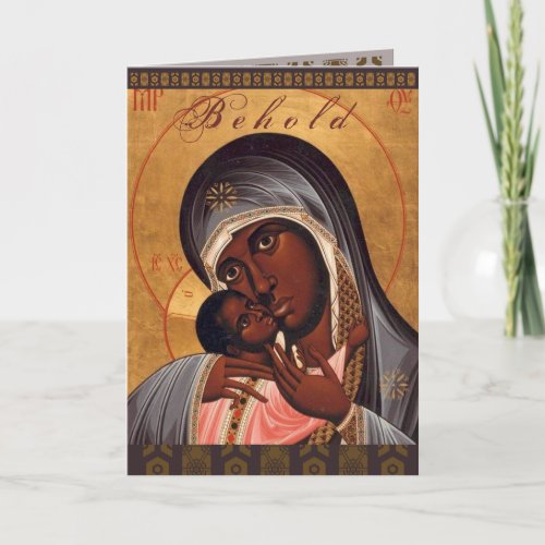 BEHOLD Black Madonna and Child Christmas Card