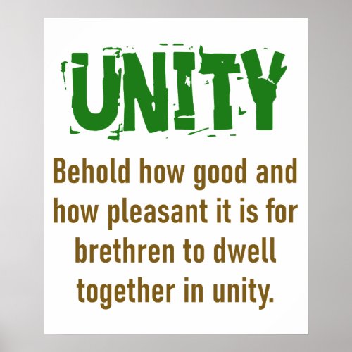 Behold How Good And How Pleasant _ Unity Quote Poster