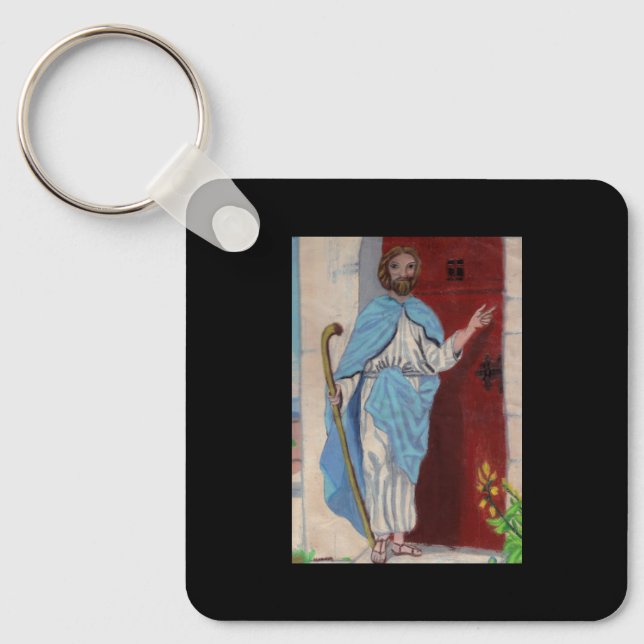 "BEHOLD, I STAND AT THE DOOR AND KNOCK" keychain (Front)