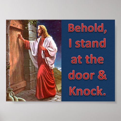 Behold I stand at the door  knock Poster