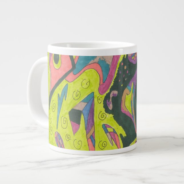 Behold, Original Abstract Giant Coffee Mug (Front Left)
