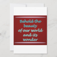 Behold the beauty poem art