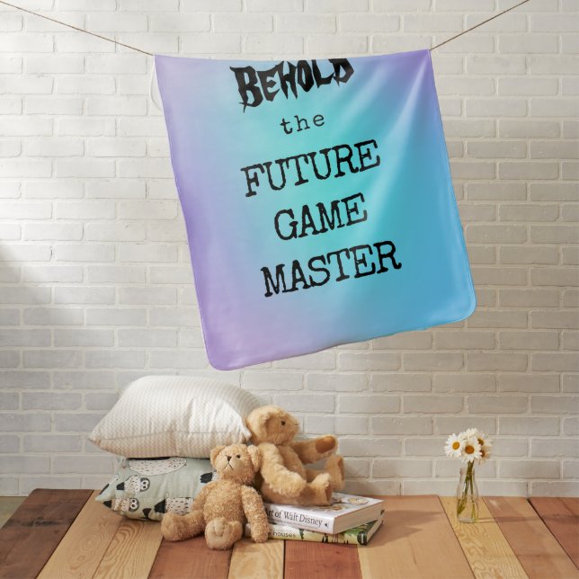 Behold the Future Game Master Baby Blanket (In Situ)